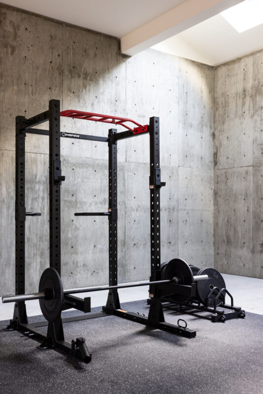 world-class weights and exercise equipment in indoor gym 