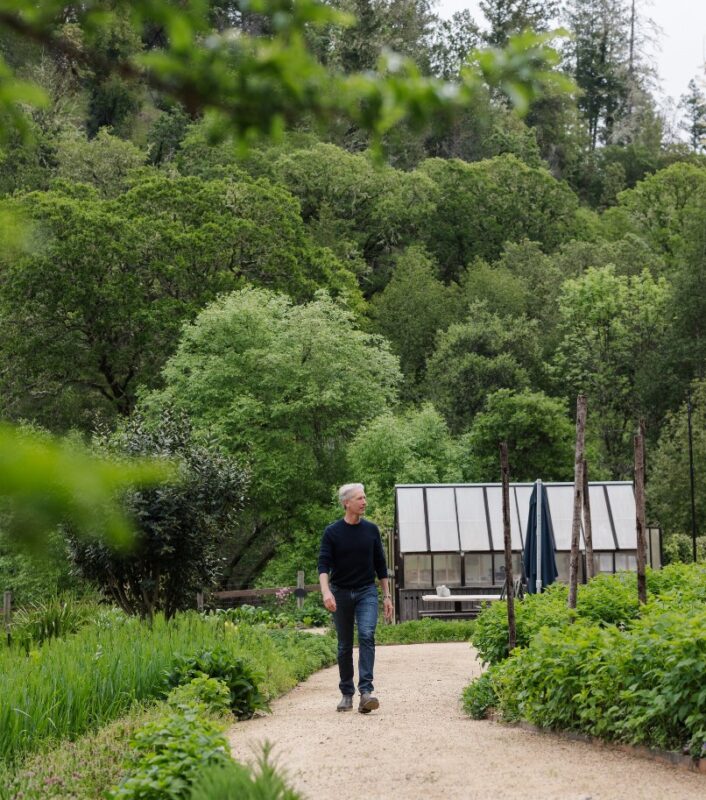 Green landscape with NewTree Ranch owner Edward Newell
